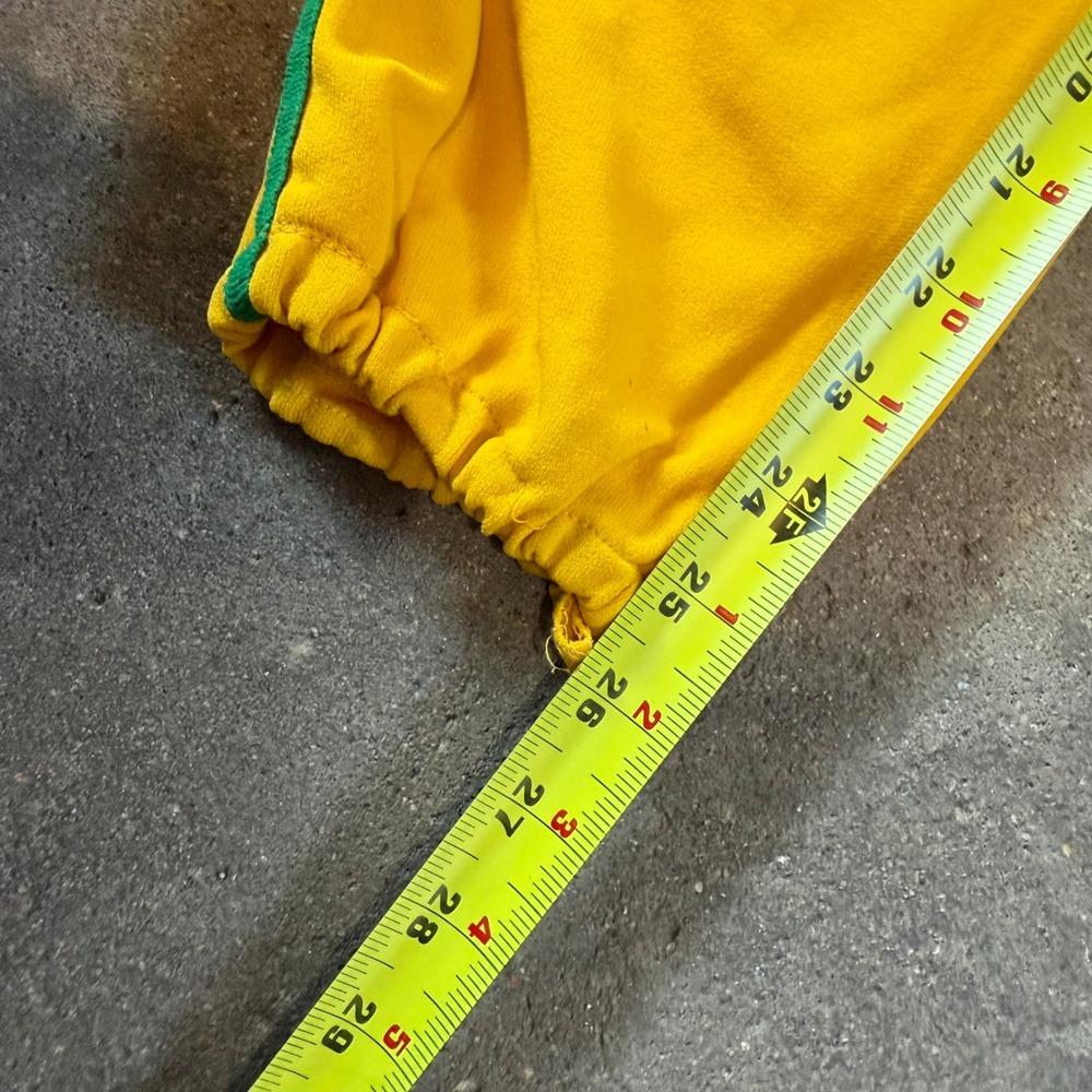 Vintage 70s De Long Football Pants Men Large Yellow Green Side Stripe Joggers - Picture 5 of 8
